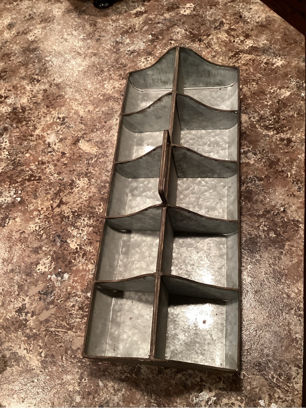 Galvanized Metal 10-Compartment Organizer - Chicken Feeder Decor